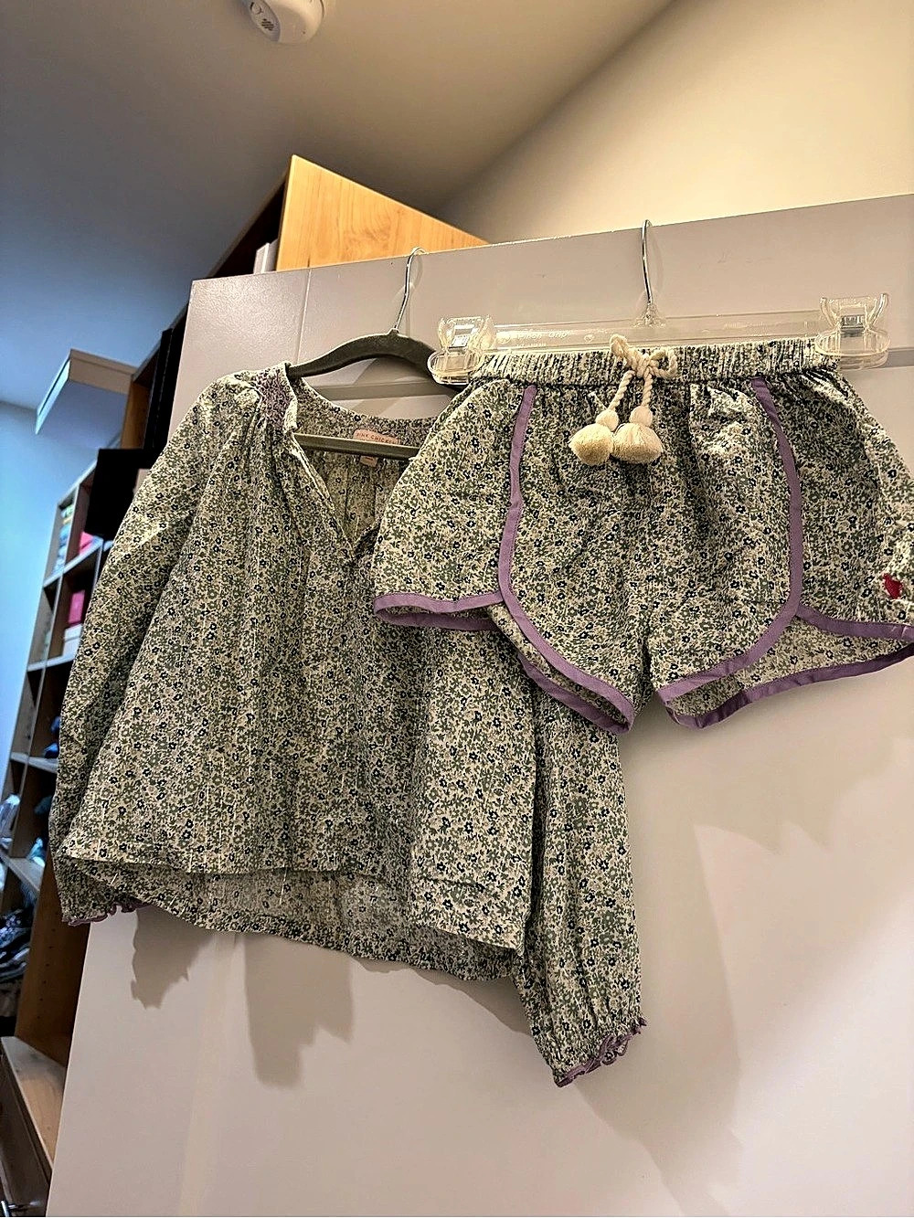 Pink Chicken Floral Matching Set Girls 7Y